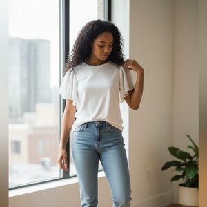 Cable & Gauge Flutter Sleeve Top – Size XL